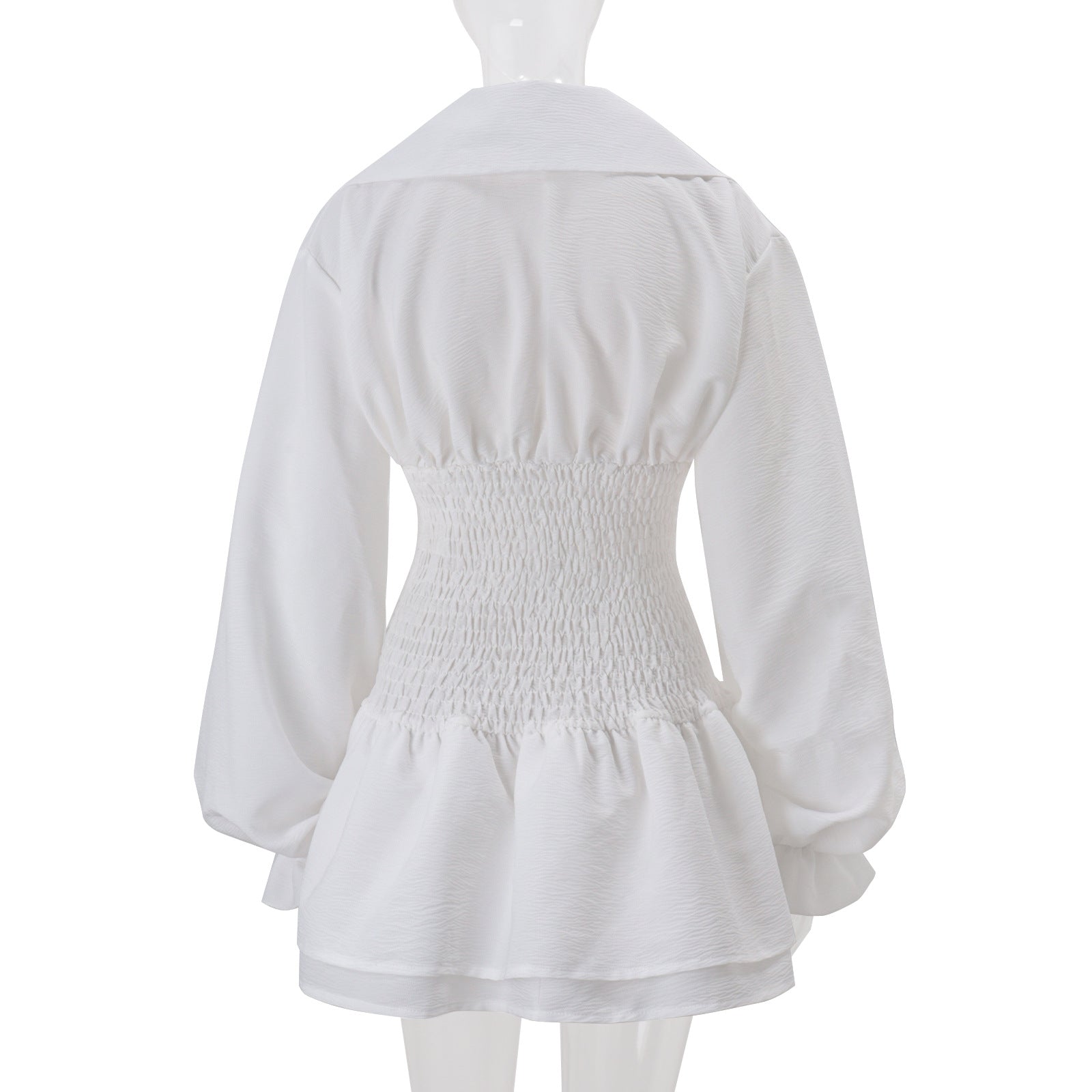 ZENOBIA PUFF SLEEVE TUTU MINI DRESS IN WHITE