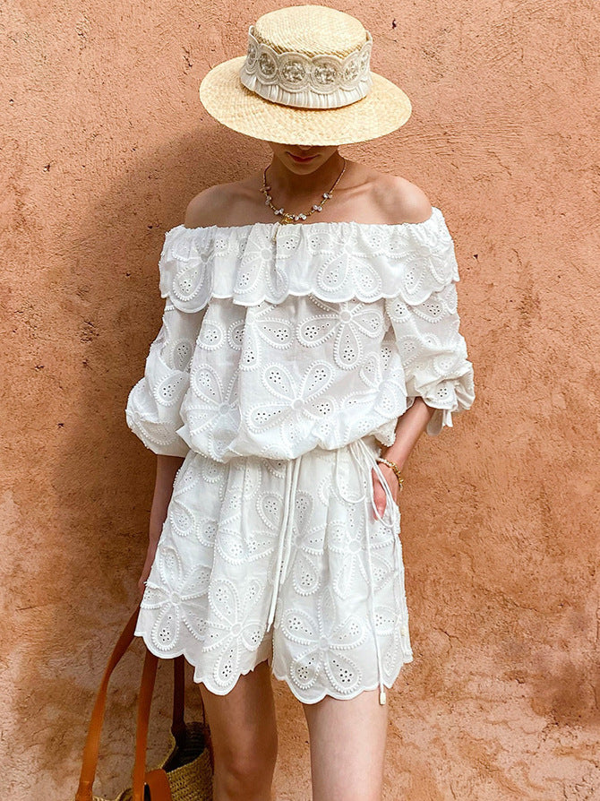 O1CN01MnVa2223jKpocEqQB__2172697291-0-cib EMBROIDERED OPENWORK SHOULDER TOP & SHORTS SET