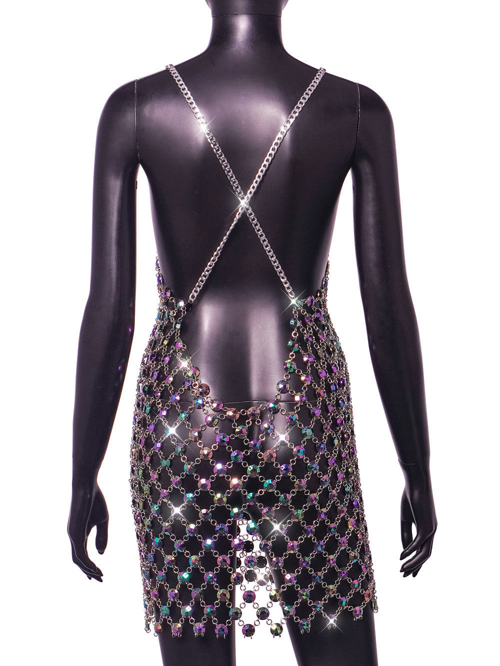 RHINESTONE HOLLOW BODYCON DRESS FOR EVENING