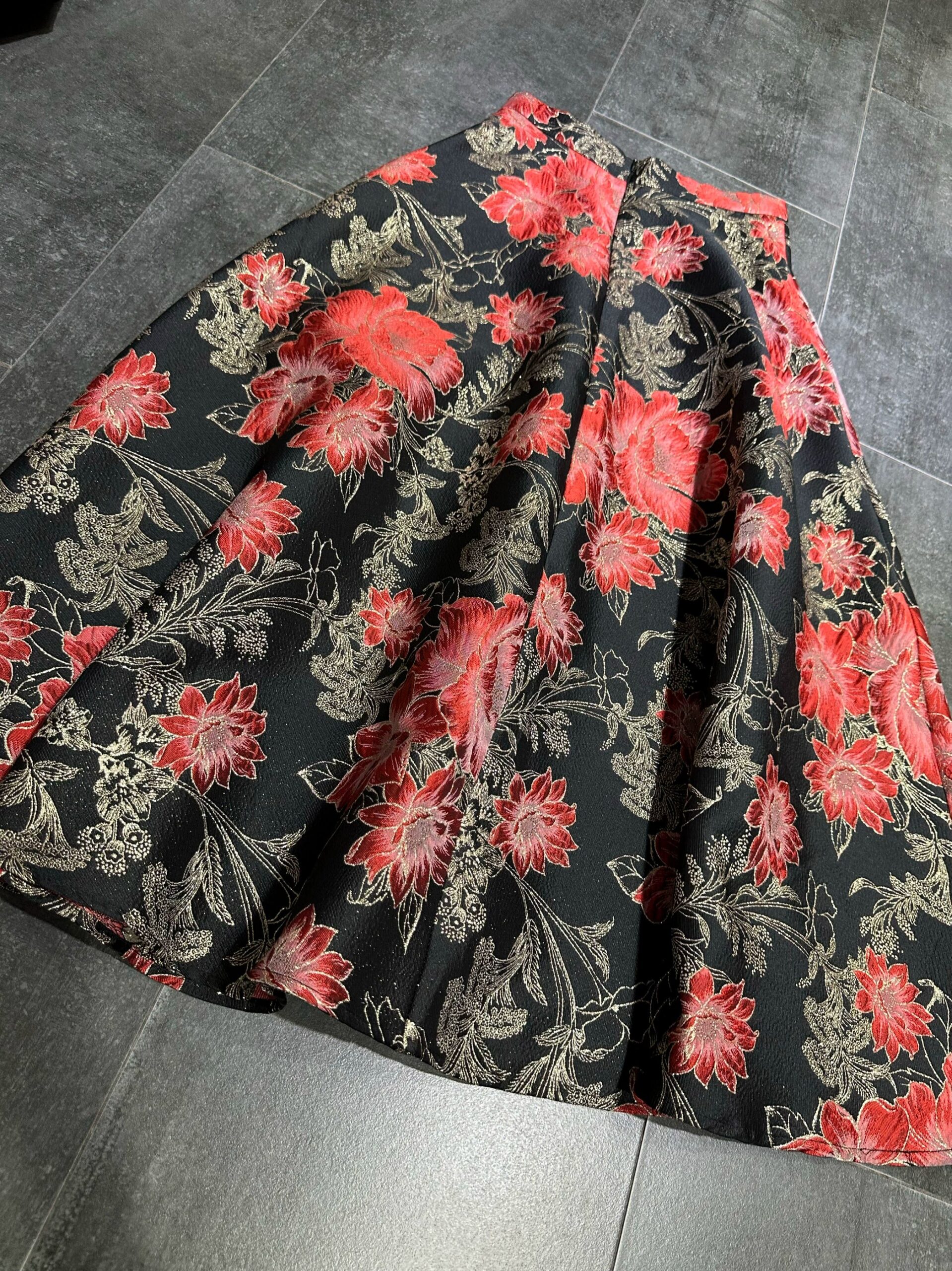 JACQUARD A-LINE MIDI SKIRT FOR WORK