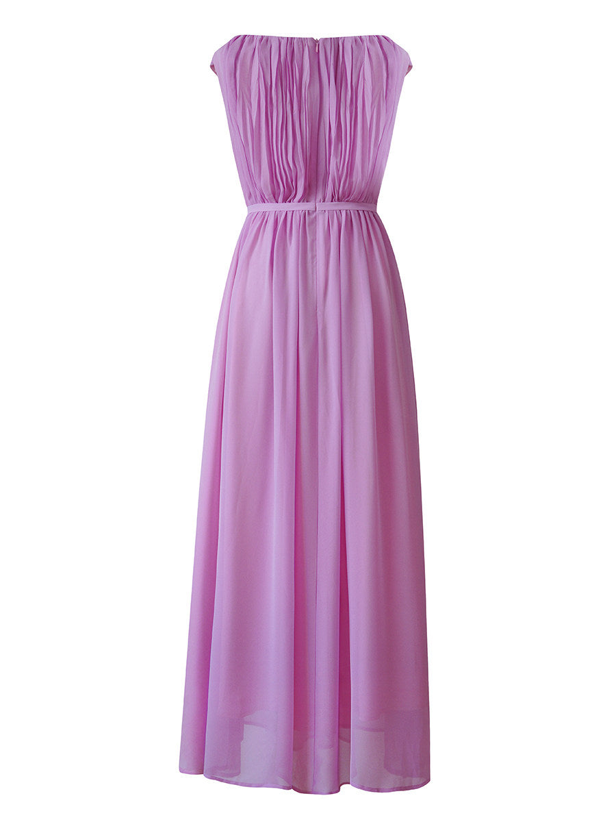 PINK ONE-SHOULDER PLEATED COCKTAIL DRESS