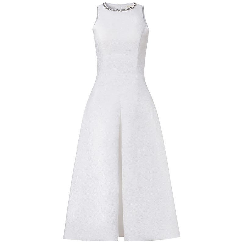 AVA RHINESTONE SLEEVELESS FULL SKIRT WHITE WEDDING DRESS