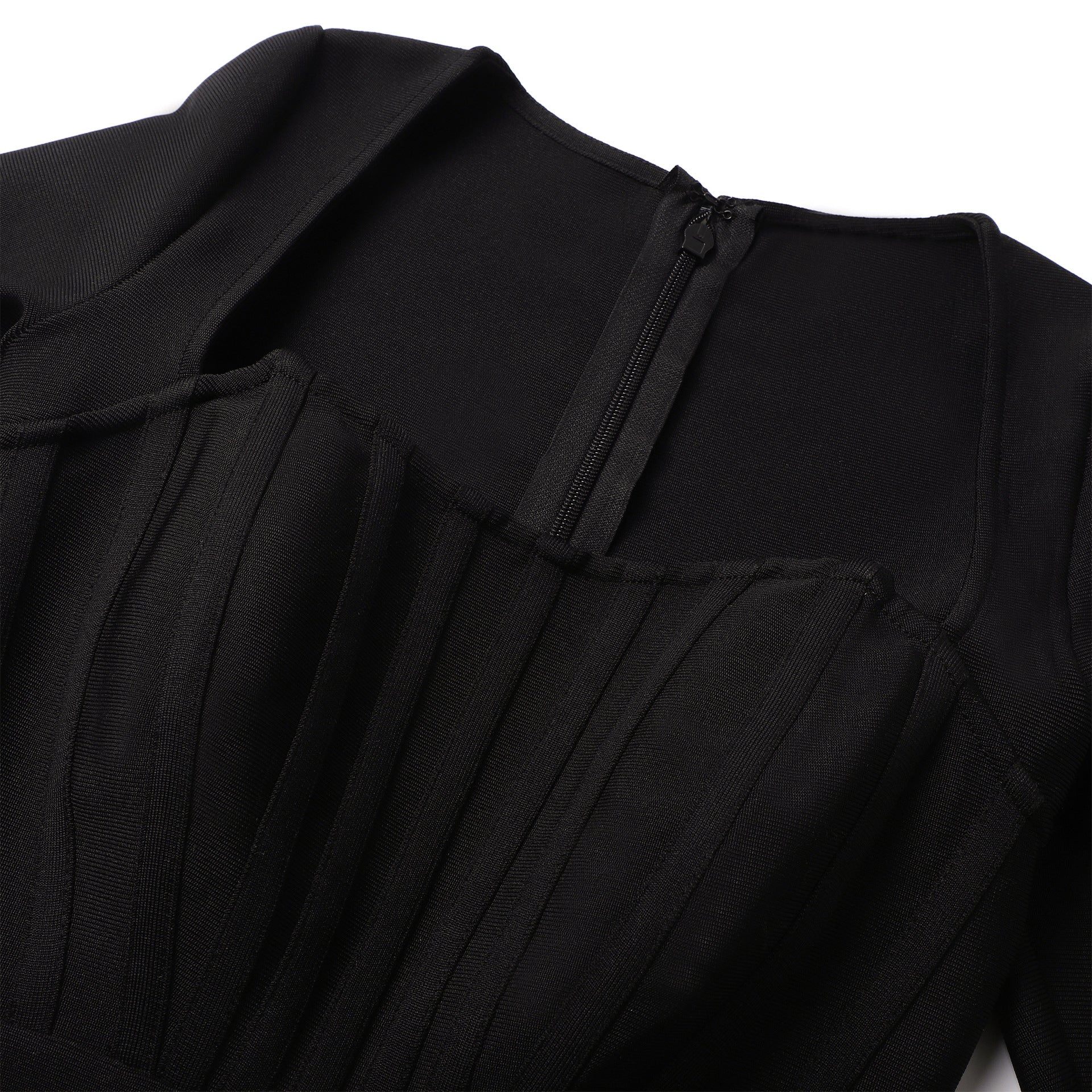 ALEXANDRA BLACK BODYCON BANDAGE MINI DRESS