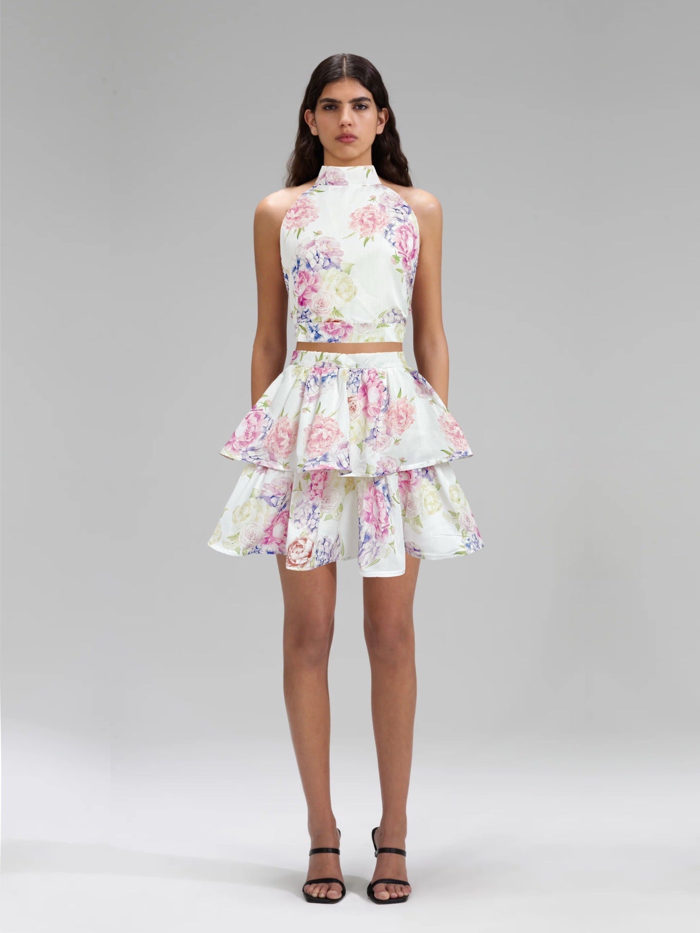 JESSICA PINK BACKLESS HALTER SKIRT SET – PARTY