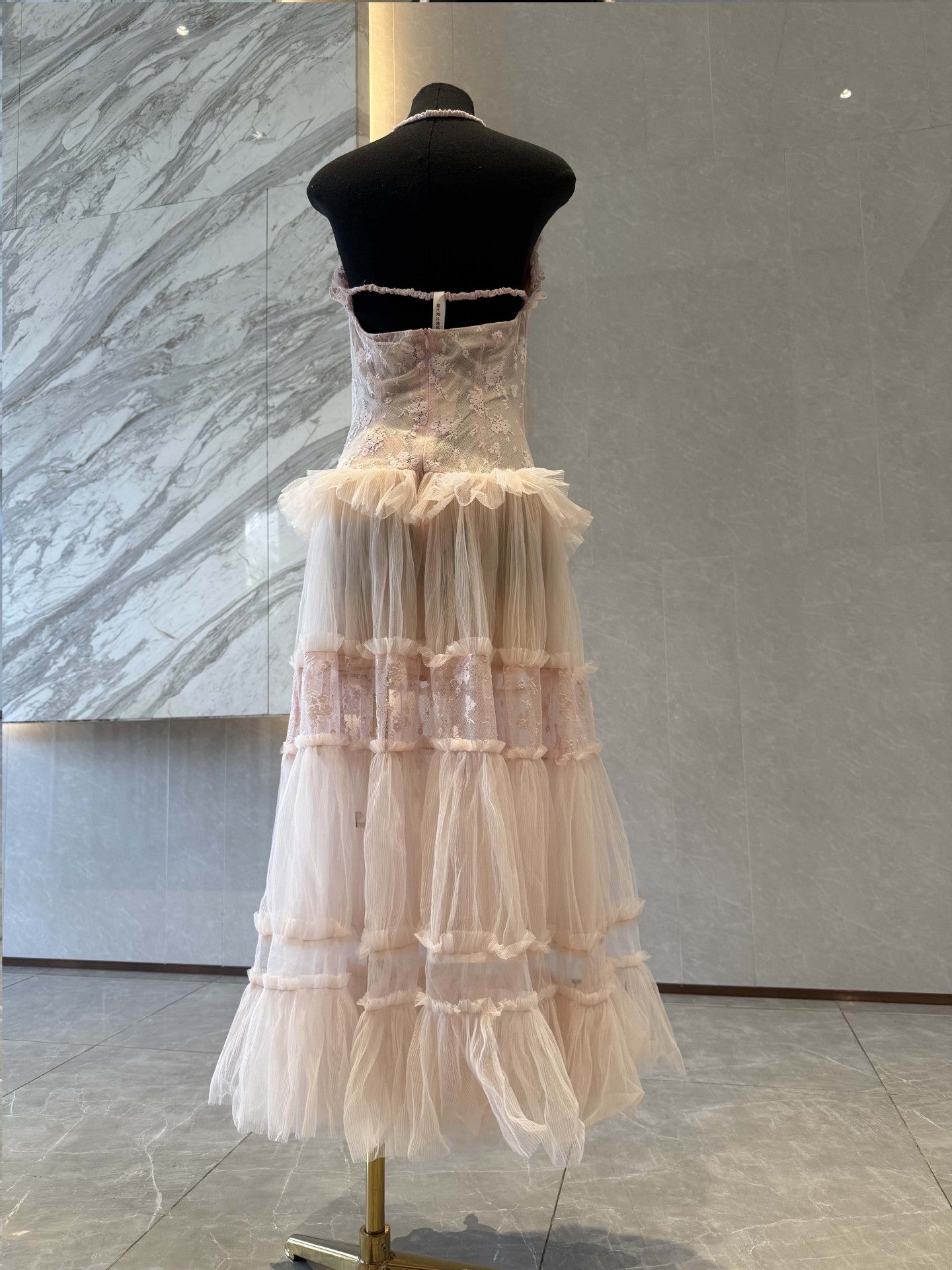 PINK LACE SPLICE MAXI DRESS FOR WEDDING GUEST