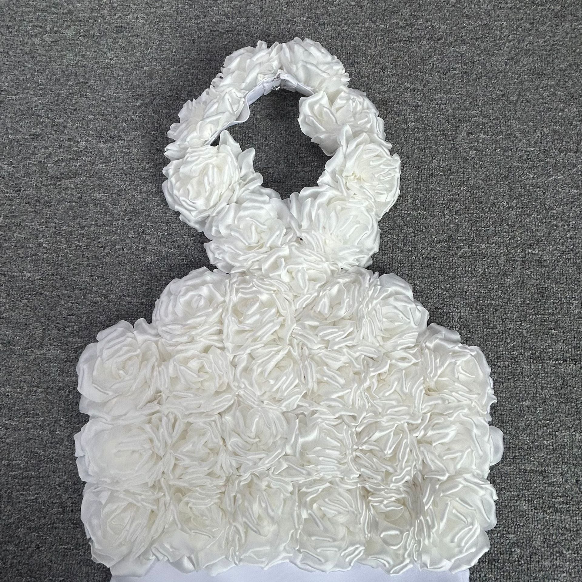 FLOWER BANDAGE MIDI DRESS WHITE