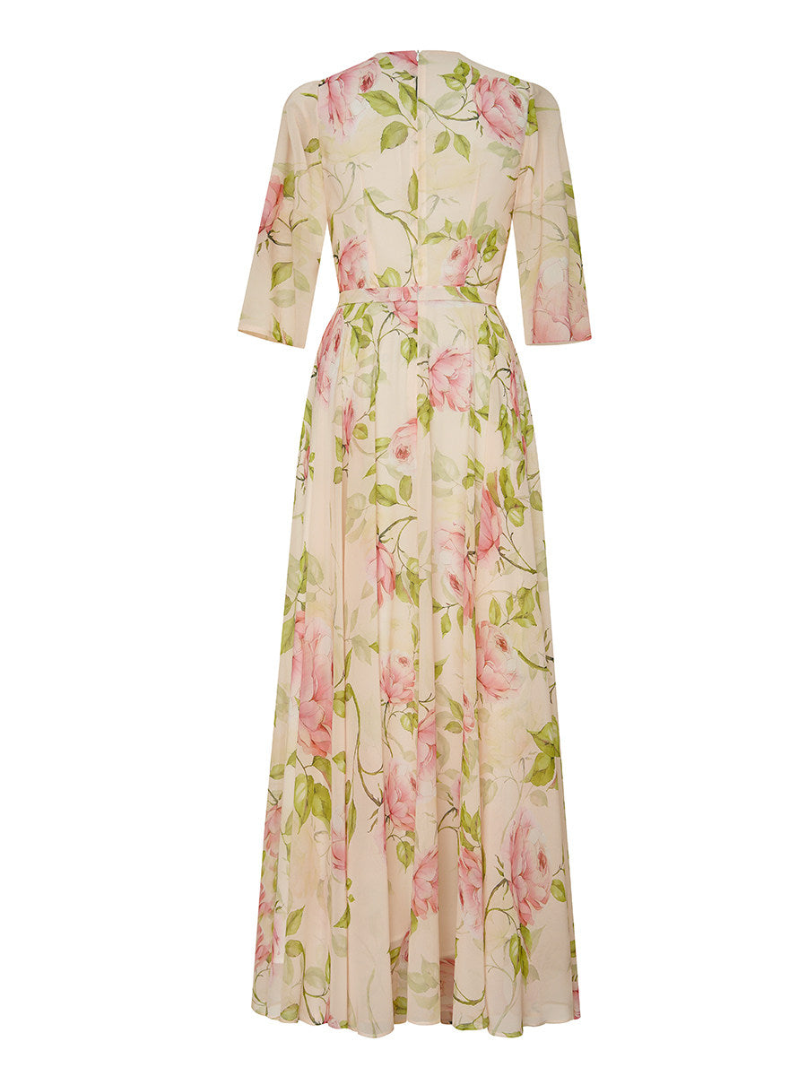 FLORAL MIDI DRESS FOR WEDDING GUEST