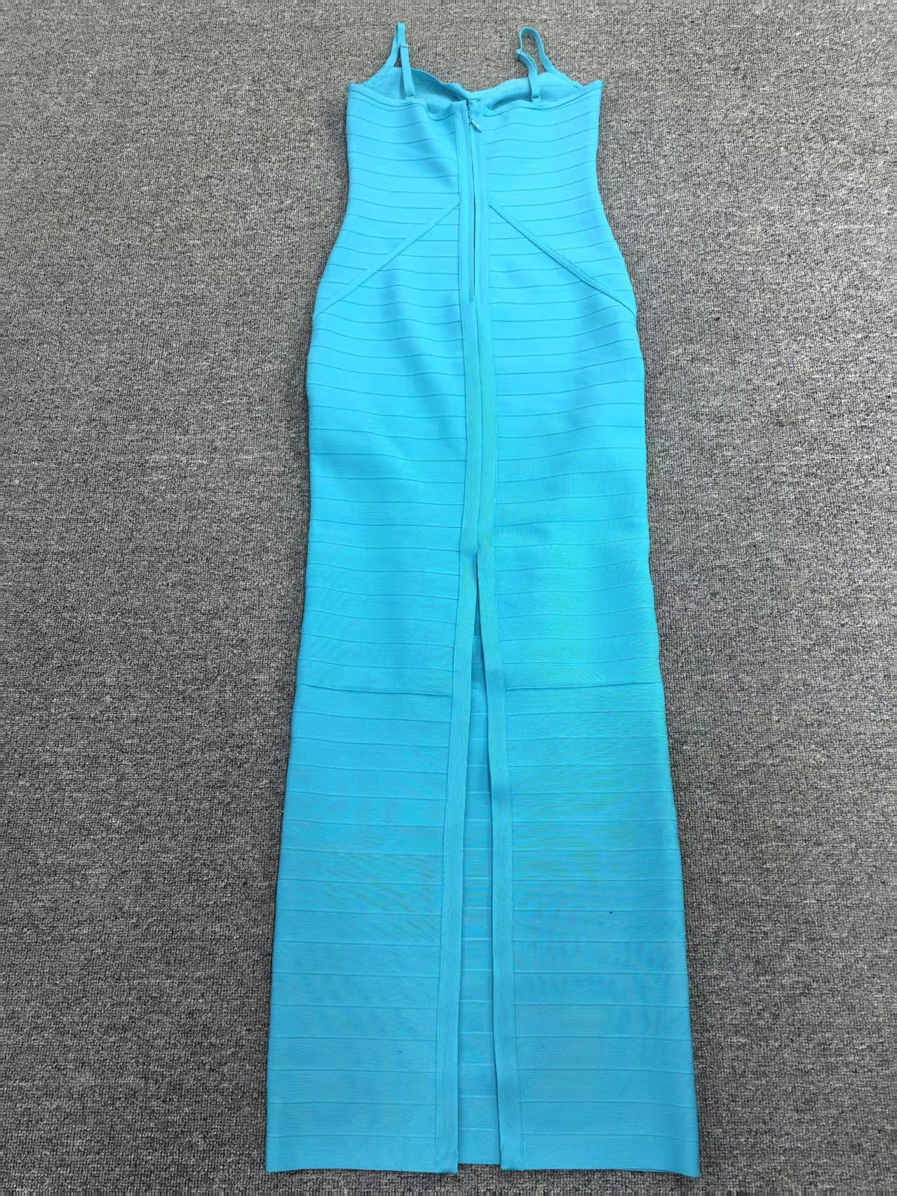 NANCY BLUE HOLLOW BANDAGE MAXI DRESS