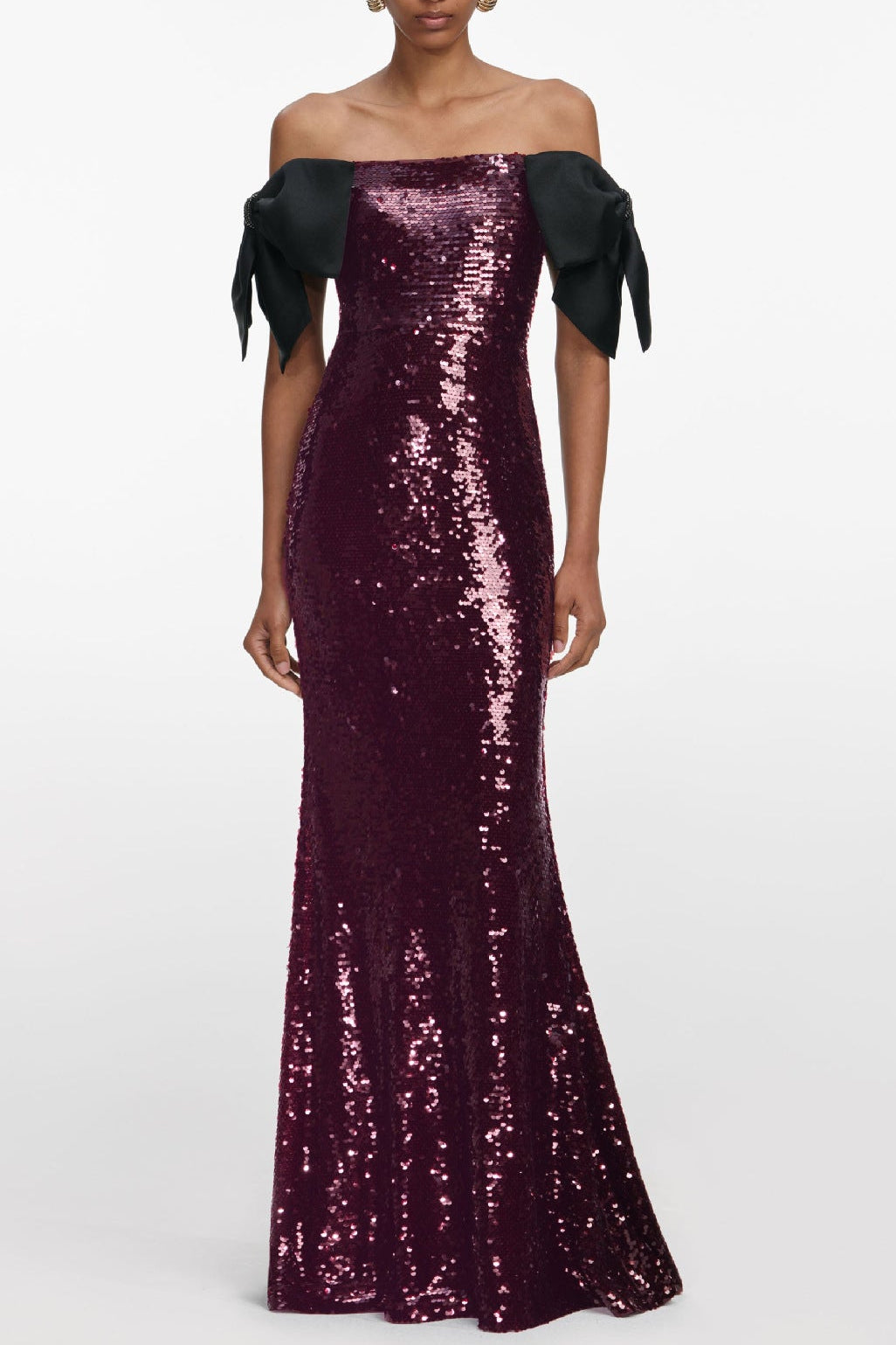O1CN01PxD18K1DRbTKyTWmC__2203467220213-0-cib JESSIE BARDOT BOW SEQUIN MAXI DRESS, BURGUNDY WEDDING