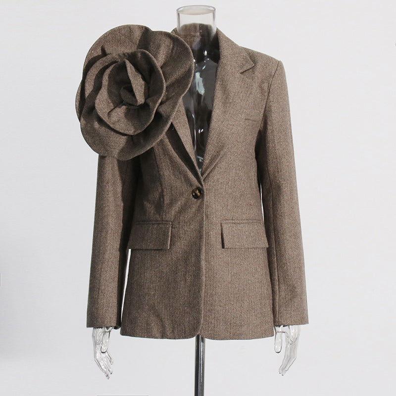SADA BROWN FLOWER BLAZER FOR WEDDING PARTY