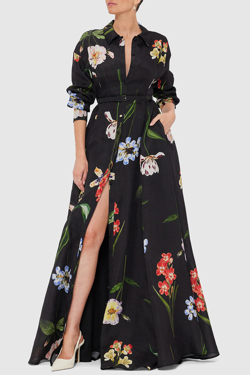 O1CN01Q4moi81SvZYHloFQU__277952309 BLACK FLORAL BELTED SHIRT MAXI DRESS WITH SLIT