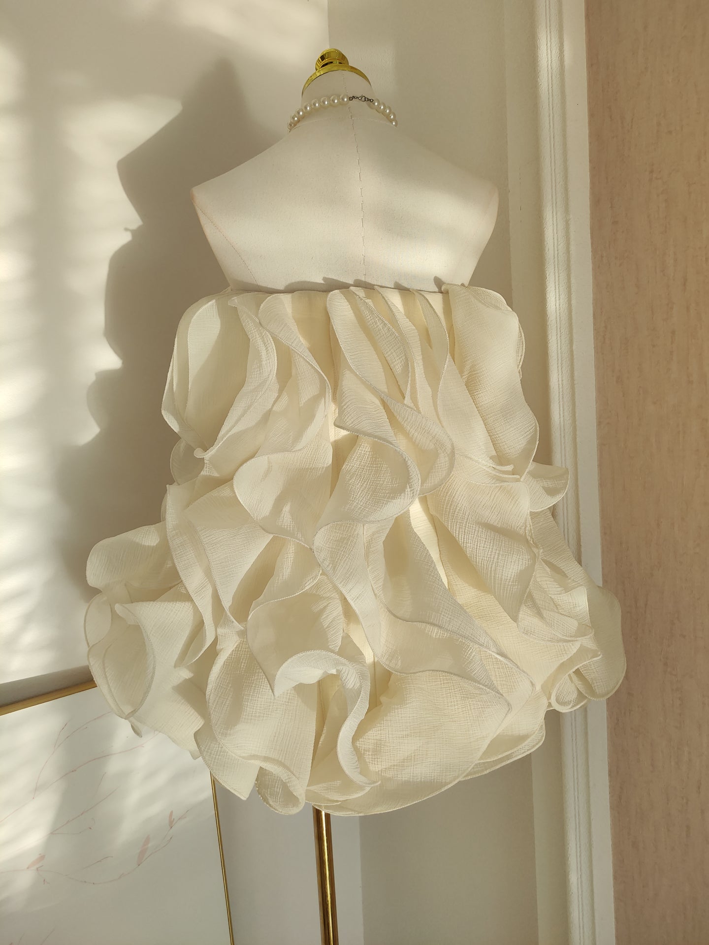 O1CN01QDpQTI1K4QjE7e1Am__533451110 VERNA 3D PLEATED MINI DRESS, BEIGE, COCKTAIL PARTY
