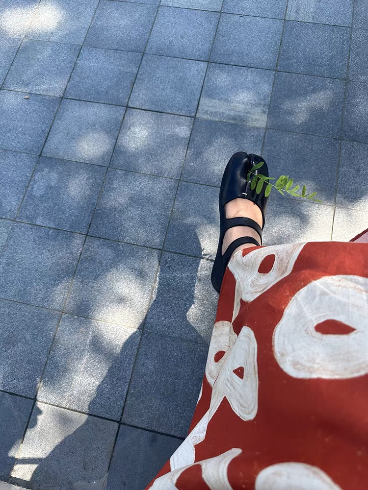 RED A-LINE PAINTED SKIRT FOR PARTIES