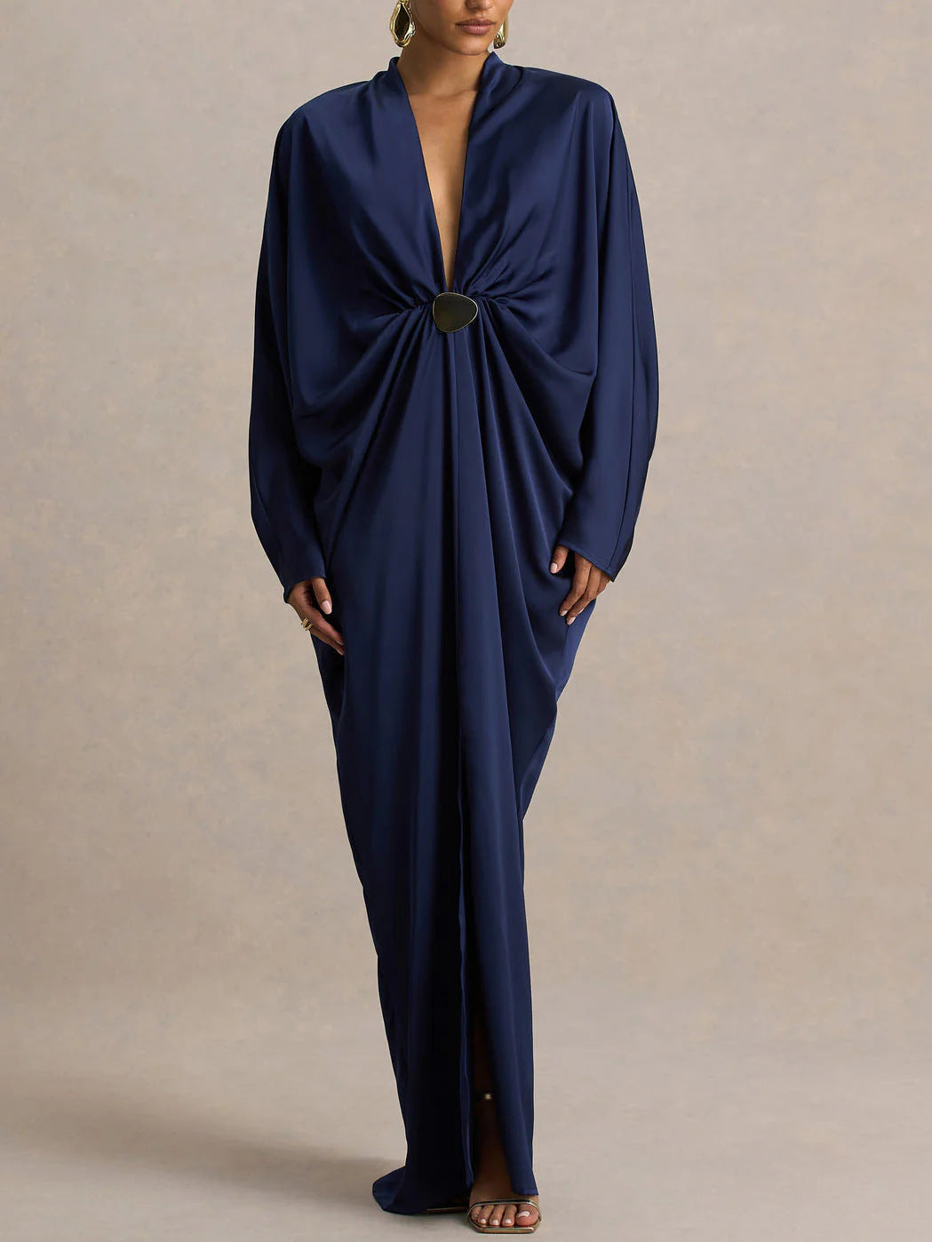 SATIN BATWING MAXI KAFTAN DRESS FOR PARTIES
