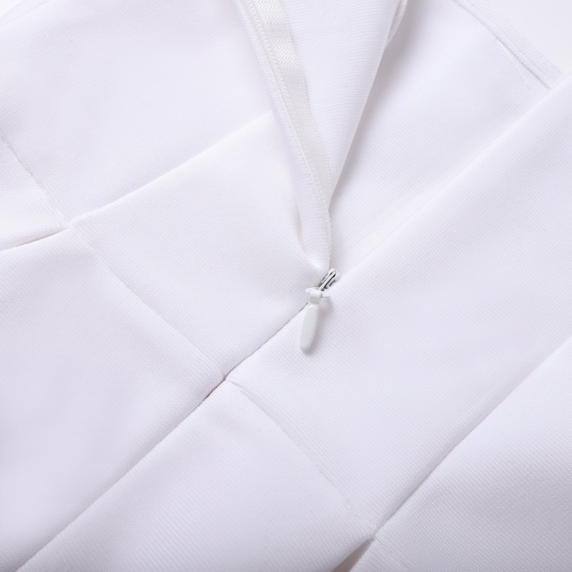 ANILA SQUARE NECK CRYSTAL MINI DRESS WHITE