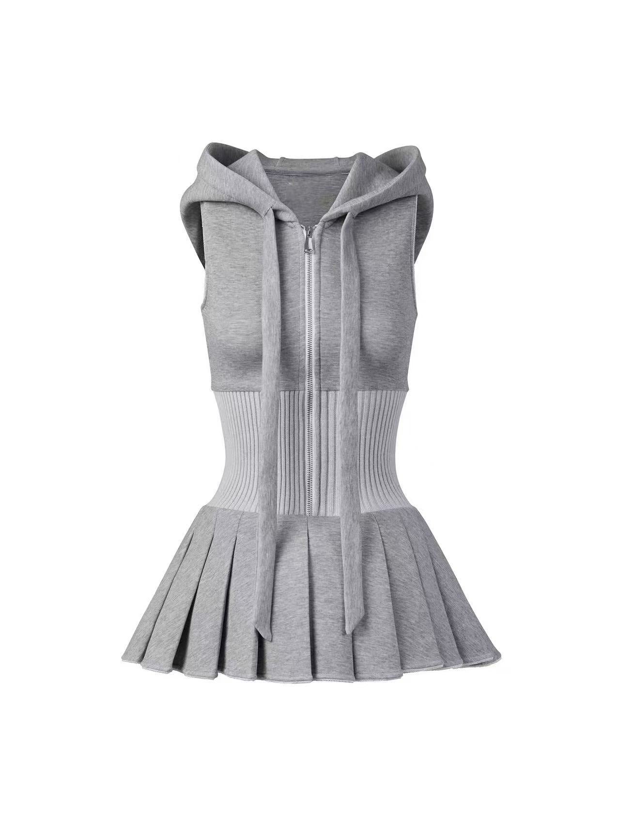 CLIFFA SLEEVELESS KNIT MINI DRESS GREY CASUAL
