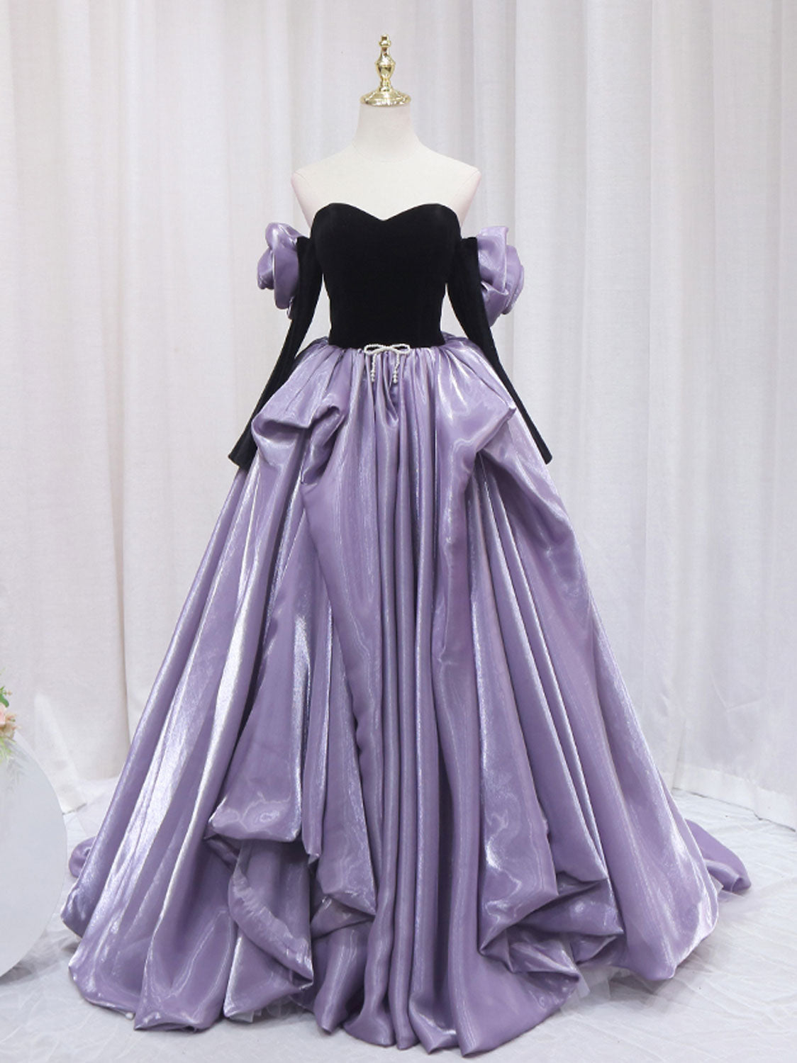 O1CN01RXhQcL2ABccntjlhb__2807588165 PURPLE BLACK A-LINE LONG PROM DRESS