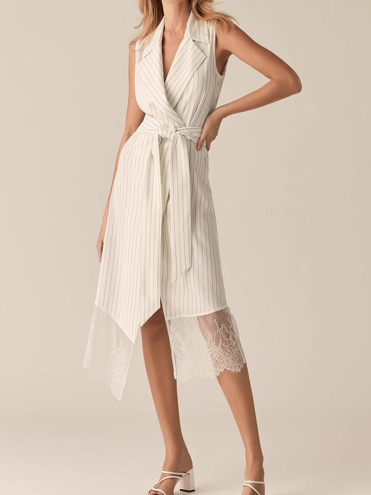 O1CN01RzNKqy1Wwj3zyuwLq__441782853 SLEEVELESS STRIPED BLAZER MIDI DRESS WITH LACE TRIM