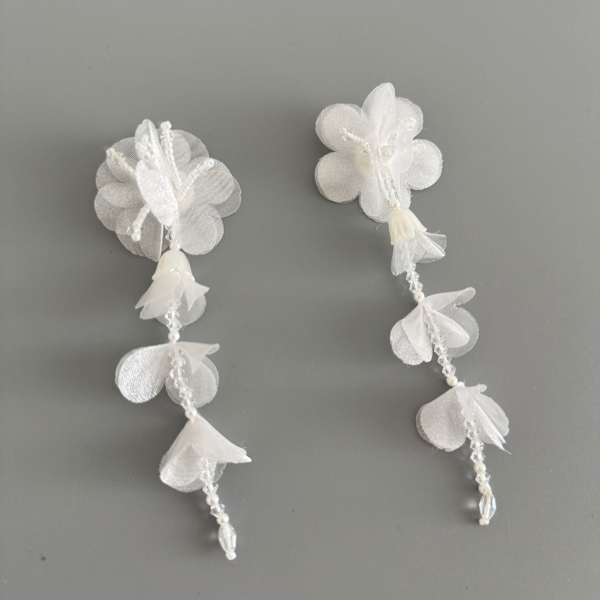 HANDMADE LONG TASSEL BEAD GAUZE PATCH, DIY EARRING CRAFT