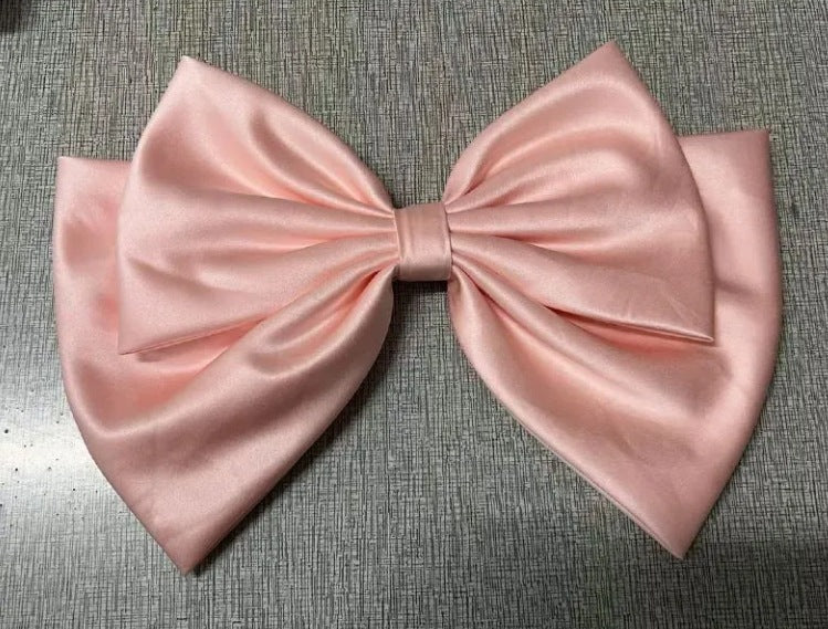 DOUBLE-LAYER OVERSIZED SATIN BACK BOW BRIDAL HAIR ACCESSORY