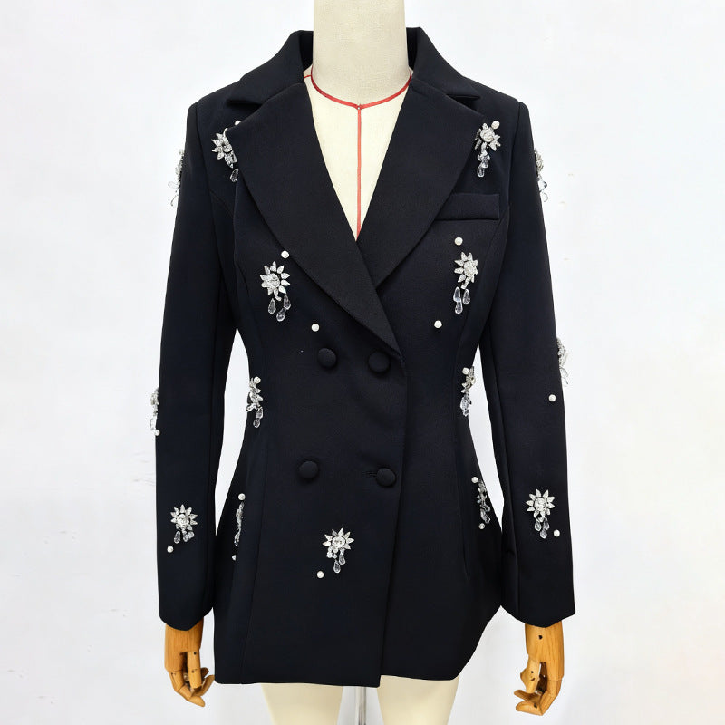 CRYSTAL EMBELLISHED BLAZER BLACK EVENING