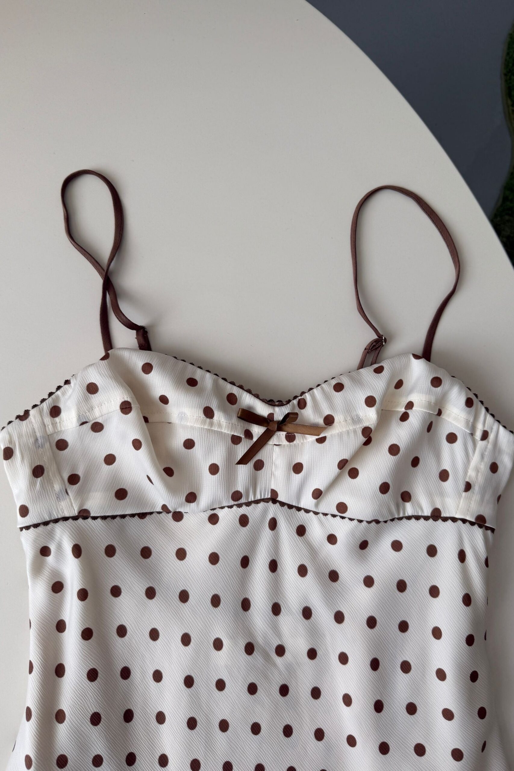 SATIN POLKA DOT MINI DRESS, BEIGE PARTY