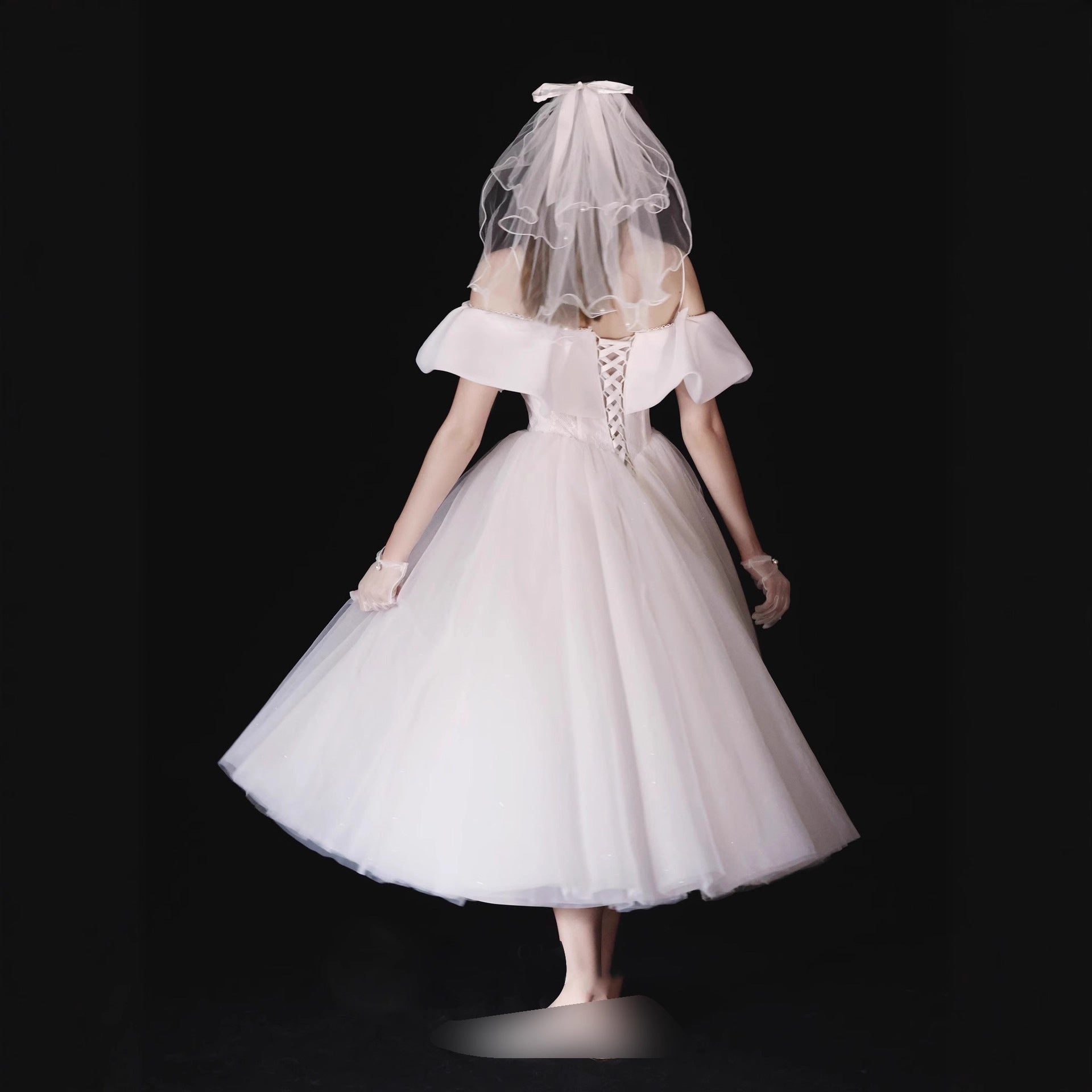 SEBASTIANE WHITE RUFFLED ONE-SHOULDER MIDI DRESS