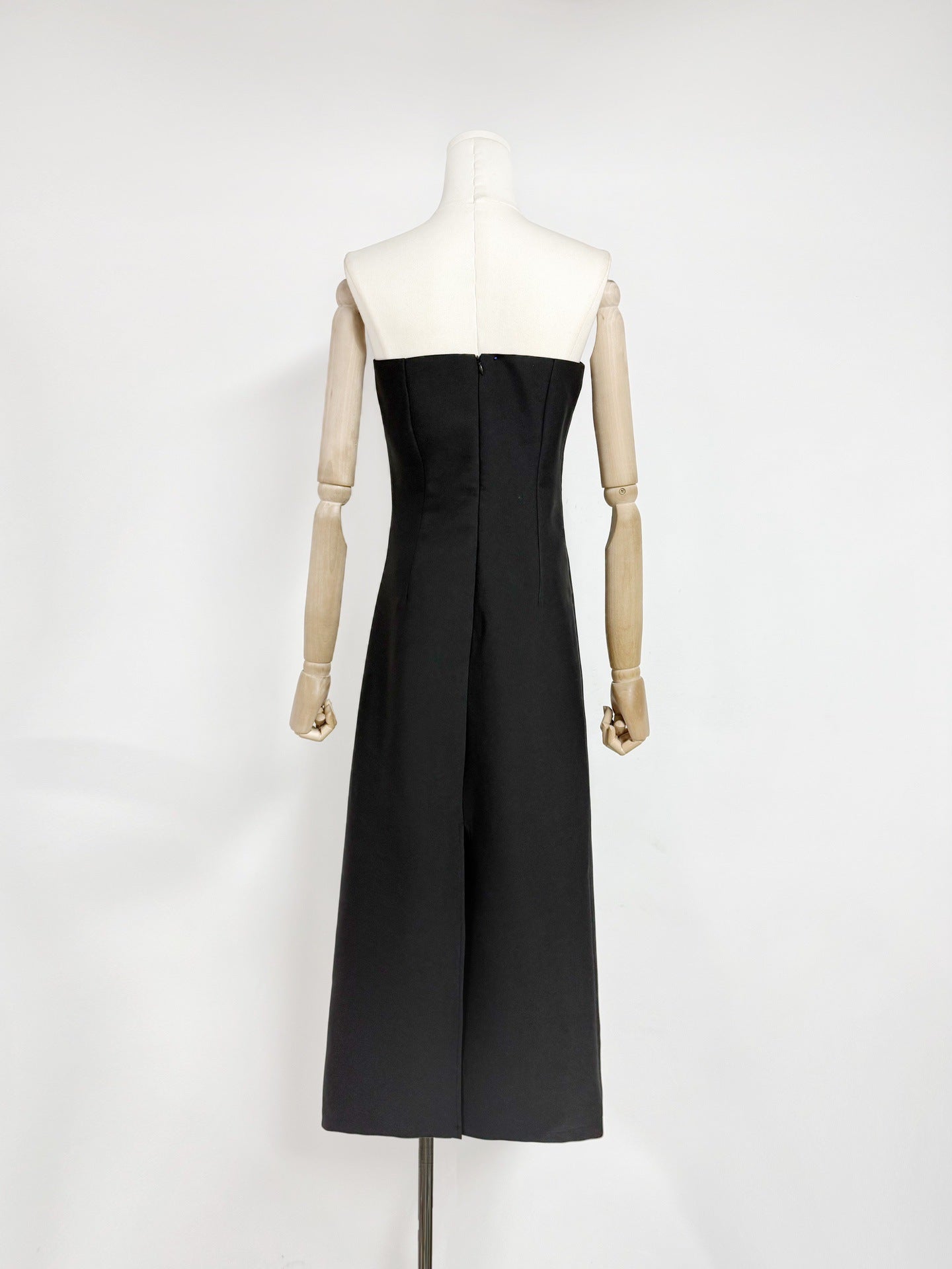 SUZANNE BLACK FLORAL BUSTIER MAXI DRESS