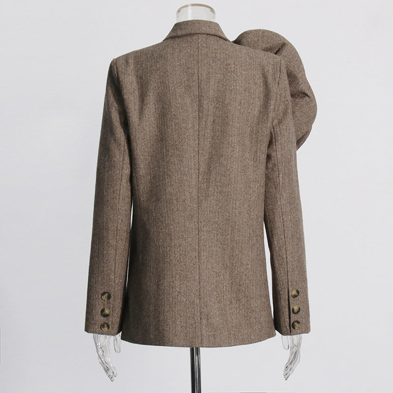 SADA BROWN FLOWER BLAZER FOR WEDDING PARTY