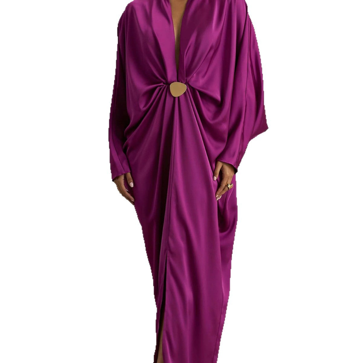 SATIN BATWING MAXI KAFTAN DRESS FOR PARTIES