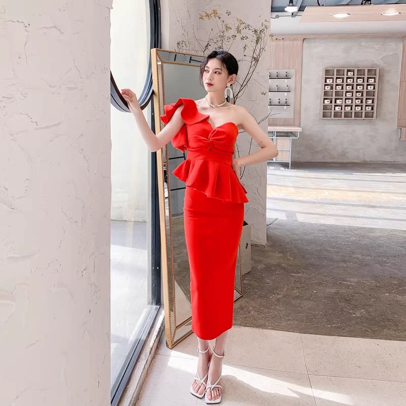 DOLORES STRAPLESS RUFFLE MAXI DRESS SET