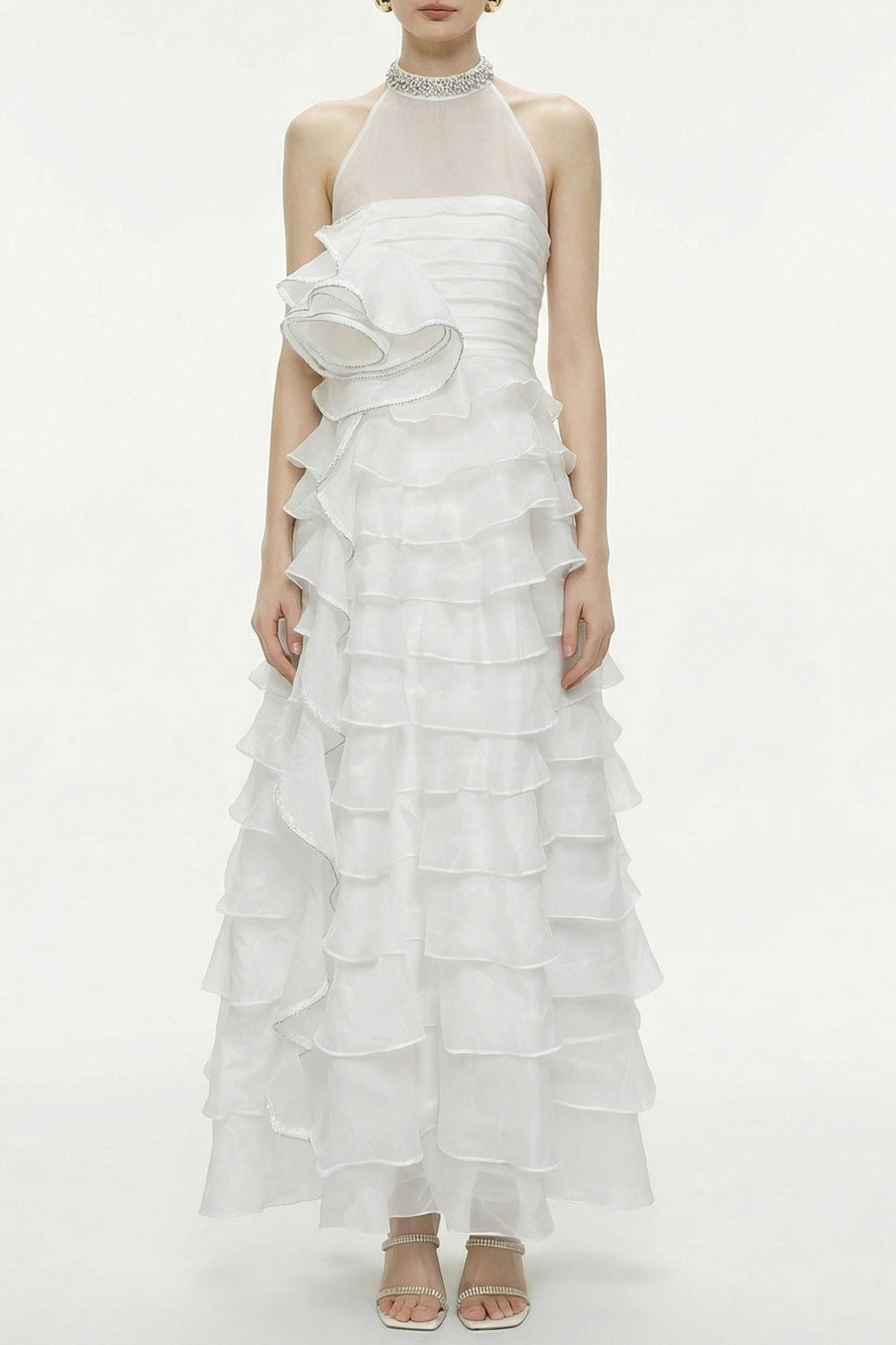 O1CN01VrdD9g1s6RQSNDGF0__2215925215717-0-cib SAMANTHA WHITE 3D PETAL RUFFLE RHINESTONE MAXI DRESS
