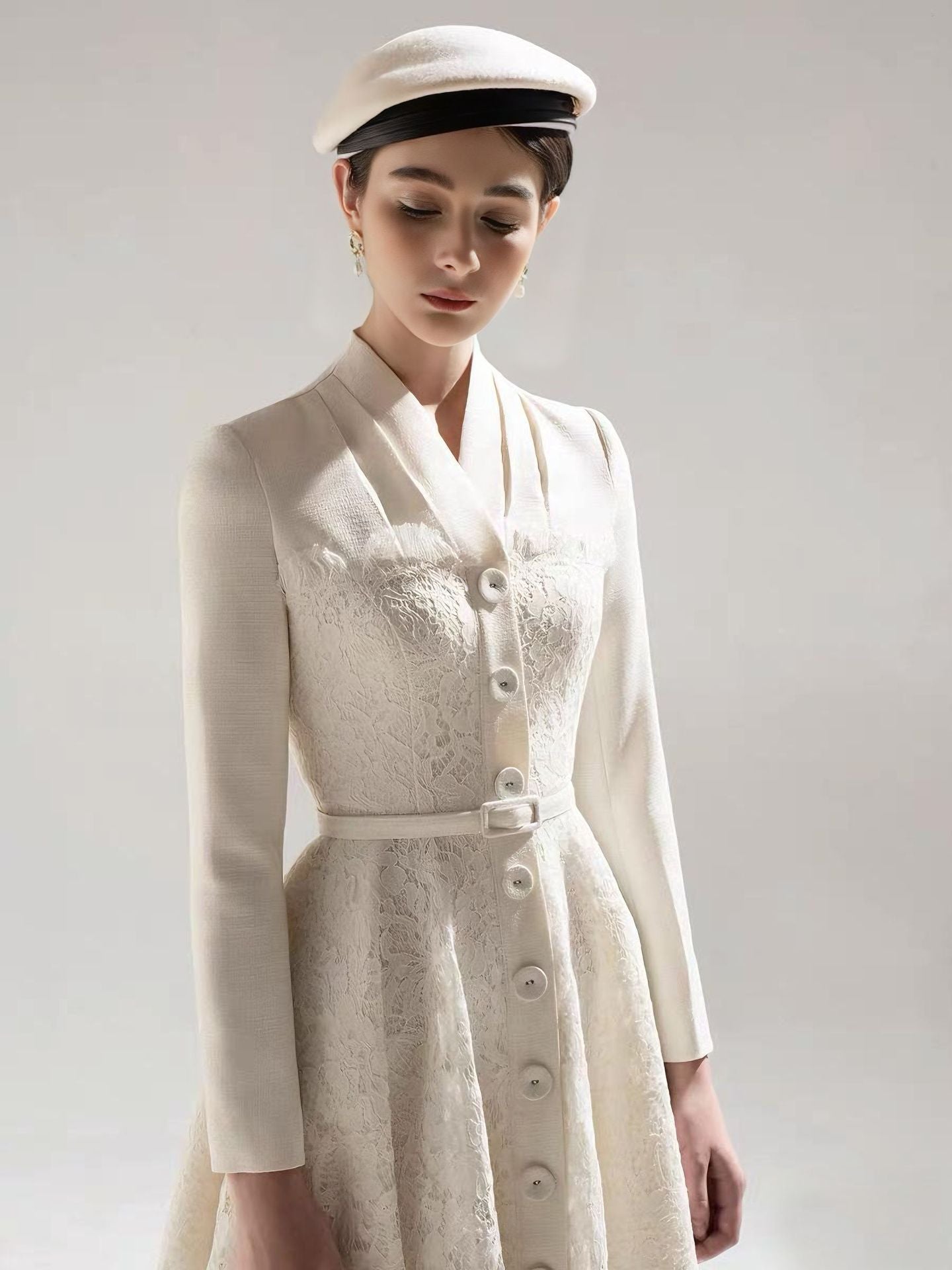 ANNA LACE MIDI BLAZER DRESS, APRICOT PATCHWORK
