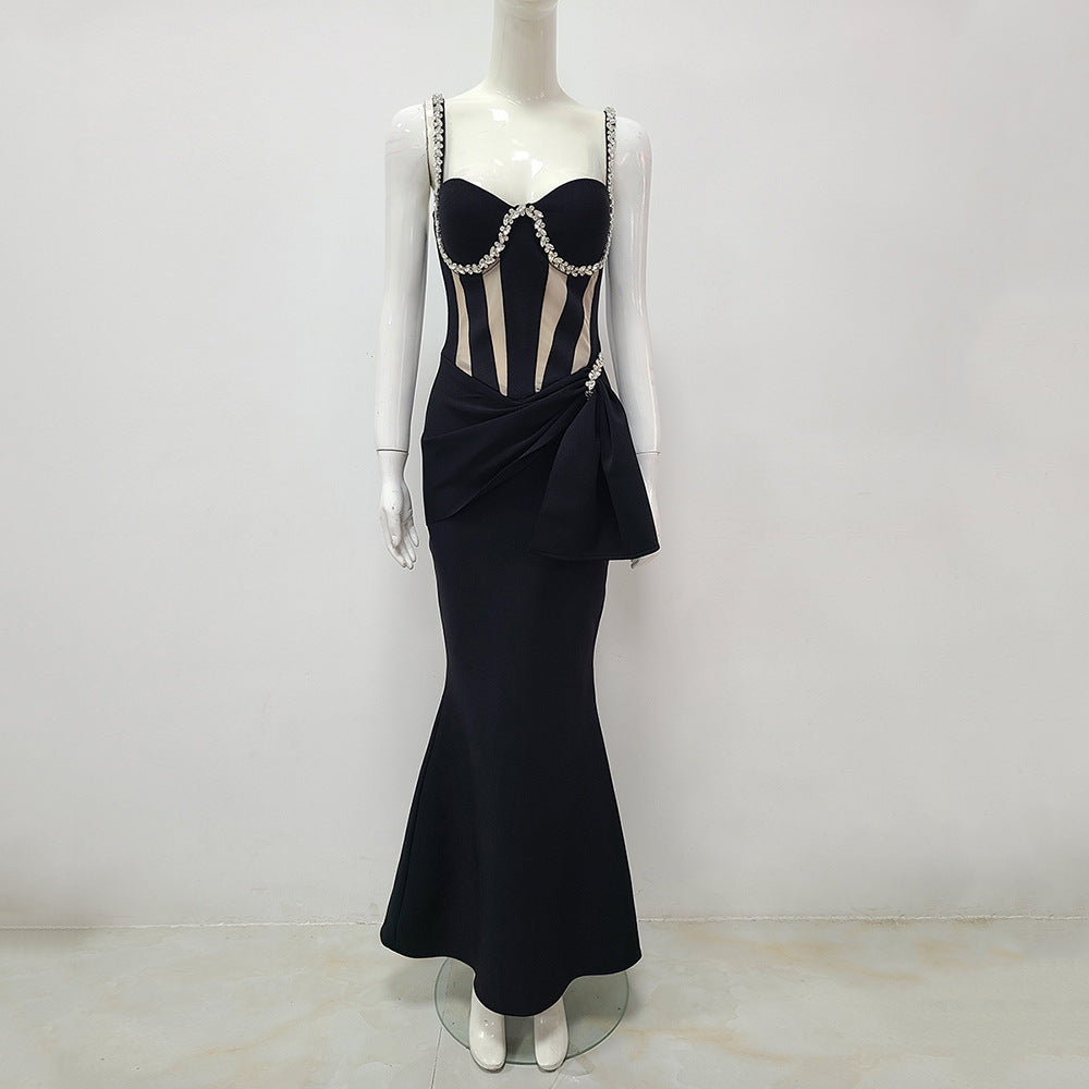 CRYSTAL MERMAID BANDAGE COCKTAIL DRESS