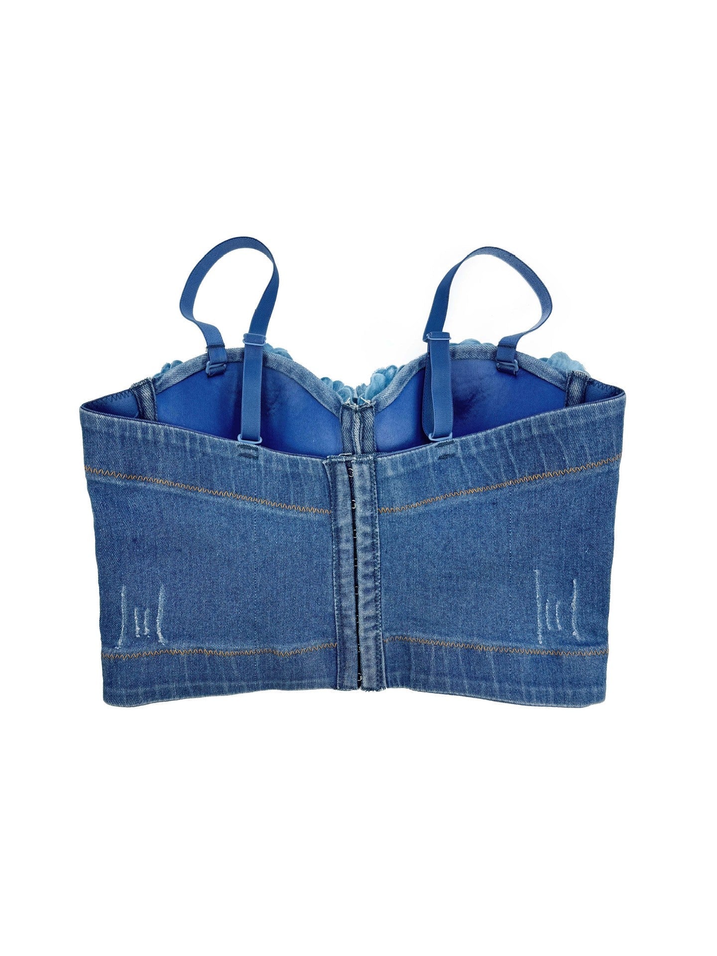 DENIM ROSES TOP FOR PARTY NIGHT