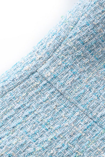 HALTER TWEED MINI DRESS VEST – BLUE COCKTAIL