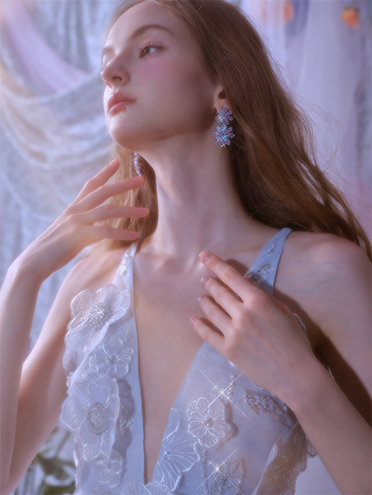 VIVI LIGHT BLUE SLEEVELESS CHIFFON BANQUET GOWN
