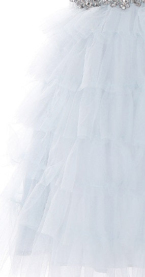 SLEEVELESS HALTER LAYERED PARTY DRESS