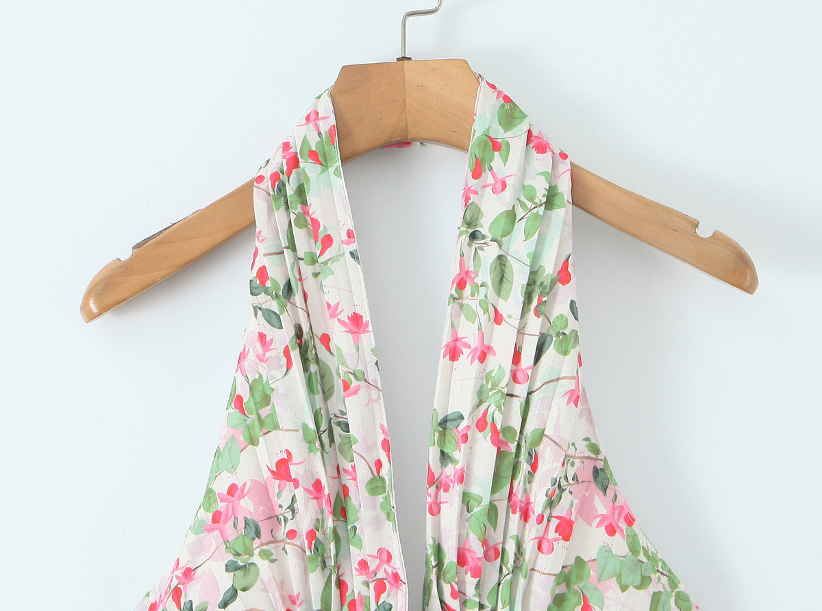 PLUNGE NECK FLORAL MINI DRESS FOR PARTY