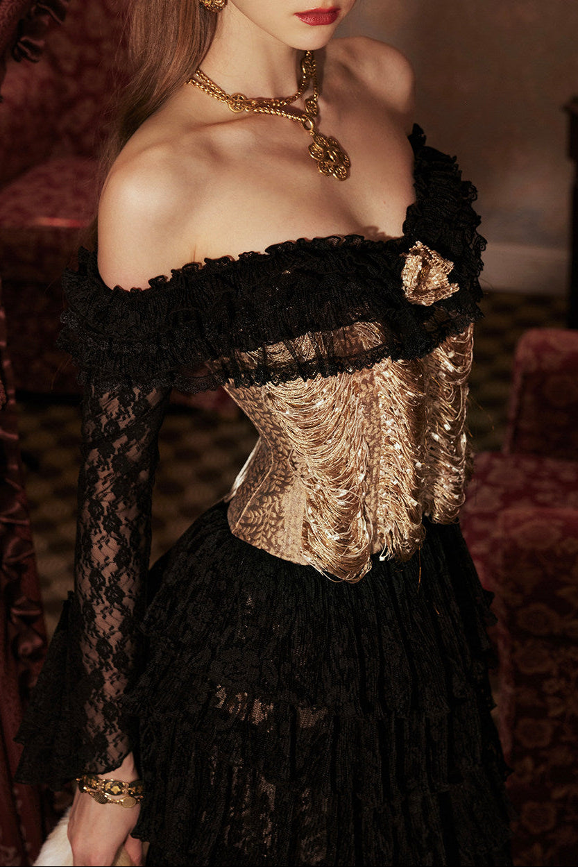 VINTAGE FISHBONE CORSET GOWN FOR ANNUAL MEETING