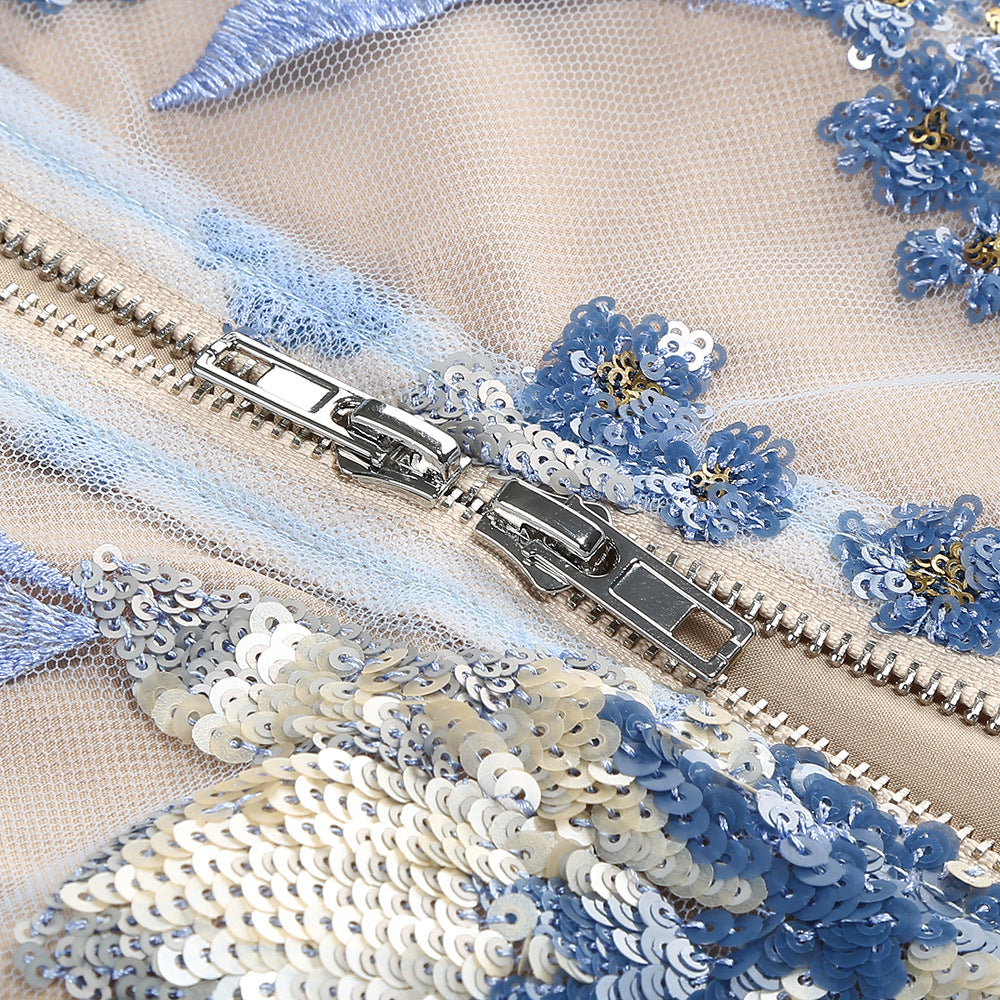 DAHLIA BABY BLUE MULTI MAXI DRESS