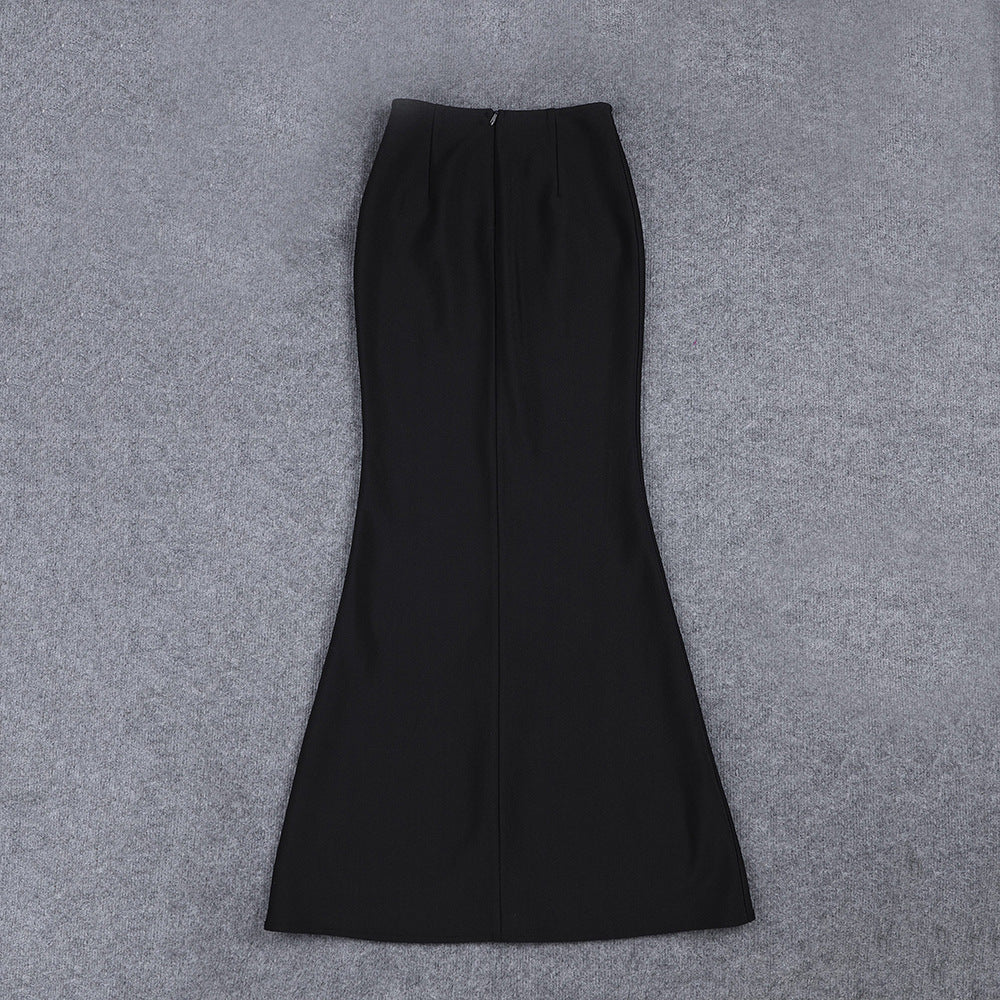 3D FLOWER SET - BLACK EMBELLISHED EVENING OUTFIT