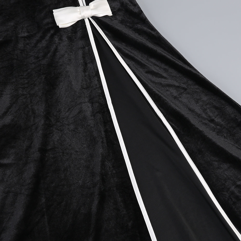 VICTORIA BOW VELVET MAXI DRESS FOR EVENTS