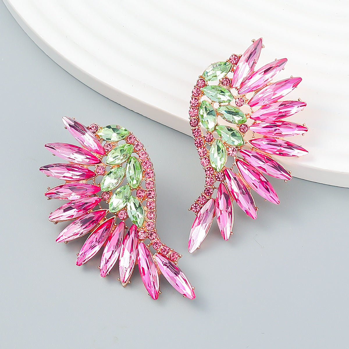 RAINBOW CRYSTAL DROP EARRINGS FOR PARTY