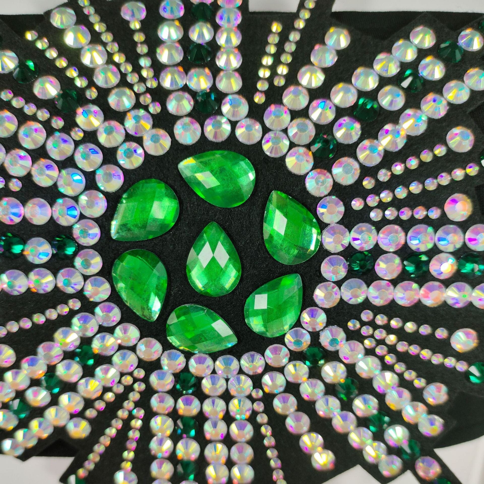 RHINESTONE SPLIT SKIRT SET W/ GLOVES, PARTY OCCASION