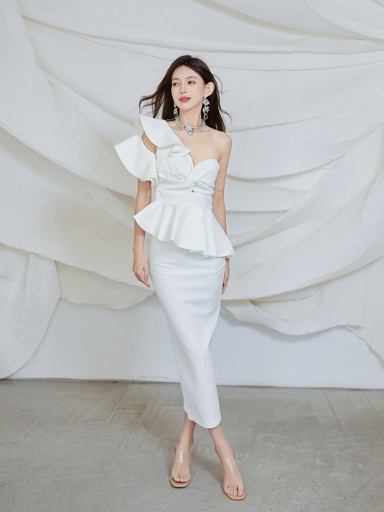 DOLORES STRAPLESS RUFFLE MAXI DRESS SET