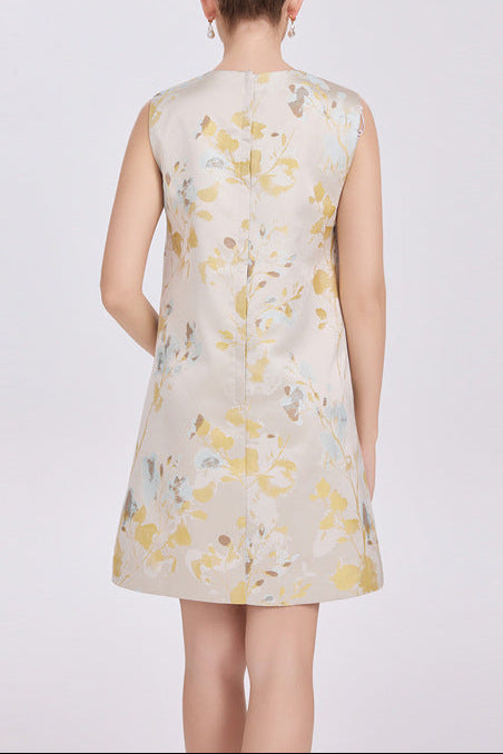 HELOISE MULTICOLOR FLORAL EMBROIDERY SLEEVELESS MINI DRESS
