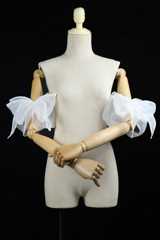 O1CN01YKChSM1lyIcprAlP9__2219585364887-0-cib ORGANZA BOW CUFFS, DETACHABLE SHORT SLEEVE, FORMAL