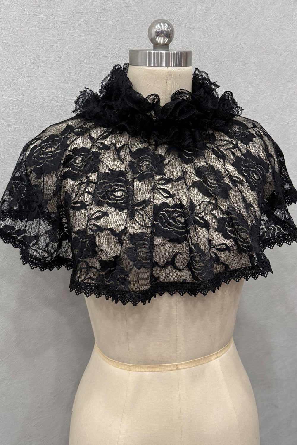 O1CN01YPfmaU1J8iqJtaKQK__2214221780984-0-cib ROSE FLORAL LACE RUFFLE CAPE SHRUG FOR WEDDING
