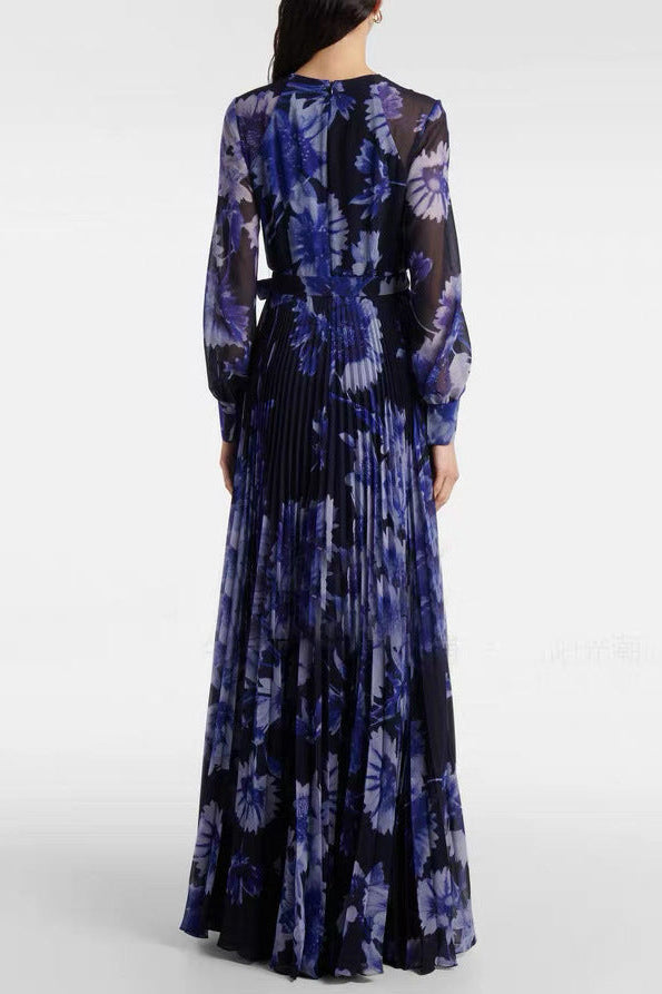 JACQUELINE V-NECK SILK MAXI DRESS BLACK